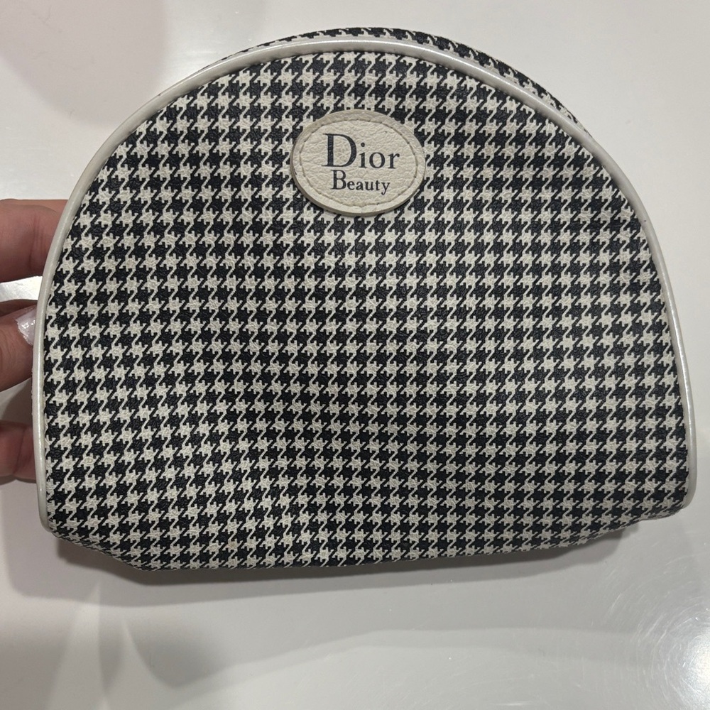 Dior Beauty Houndstooth Pouch in Black and White